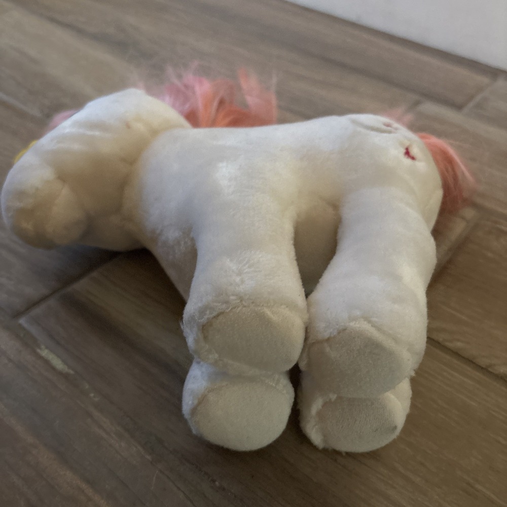 Vintage My Little Pony Moondancer Unicorn Plush Hasbro Softies 1984 White 10in - Picture 6 of 11